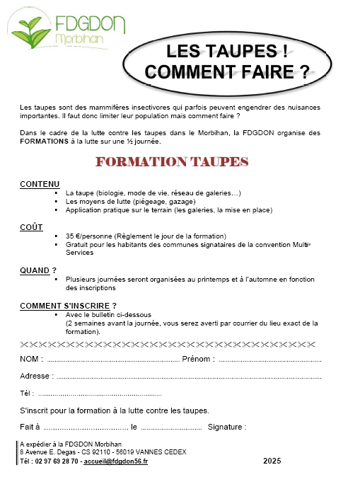 Formation à la lutte contre les taupes
