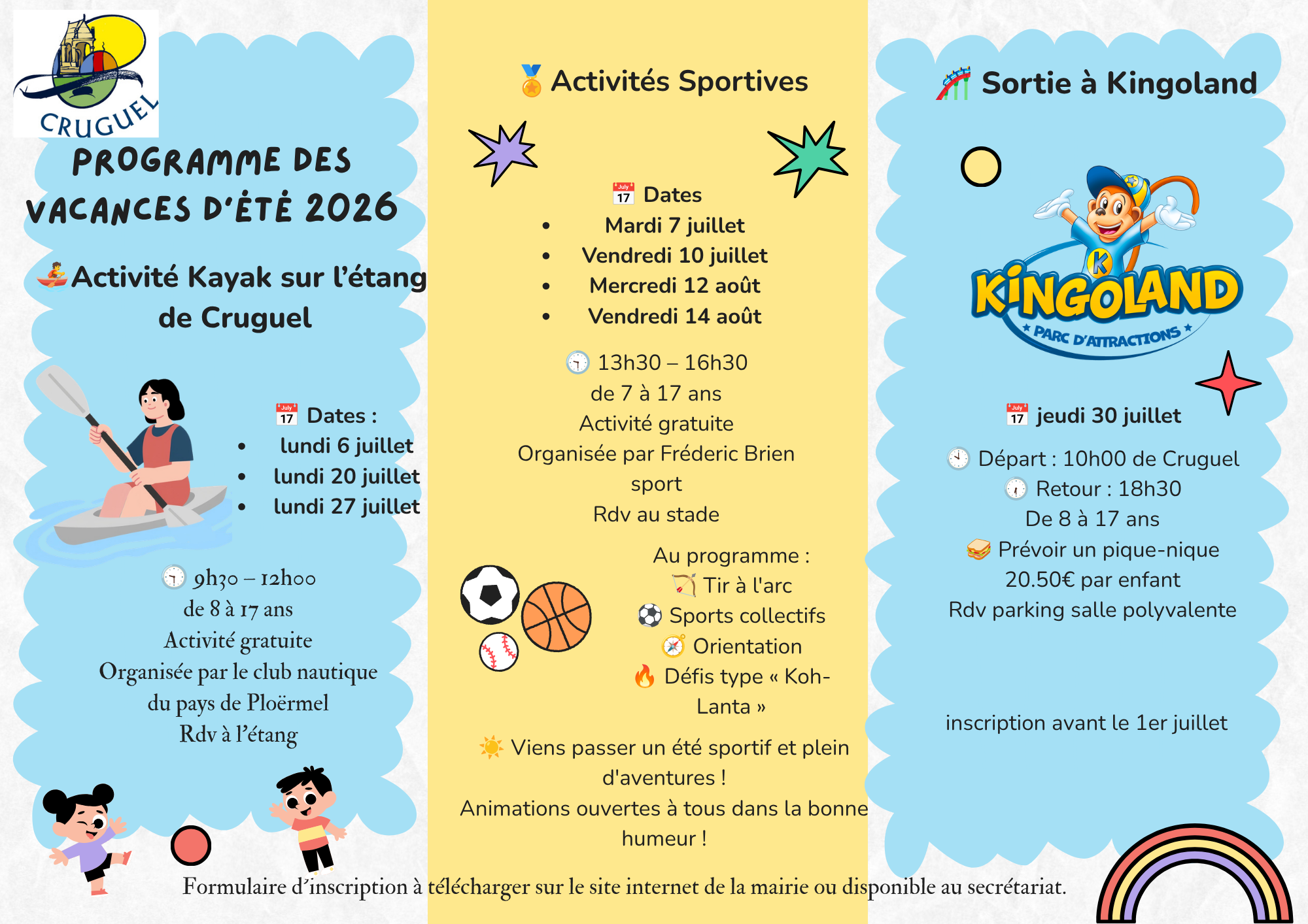 Les activités de l'été